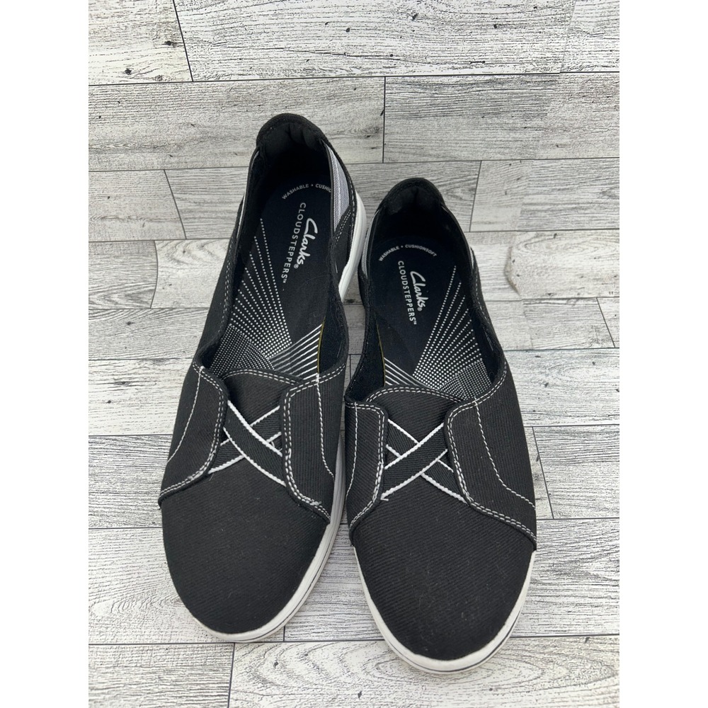 Clarks Cloudsteppers Arla Kaylie Black Slip On Loafers Women Sz‎ 8.5 M